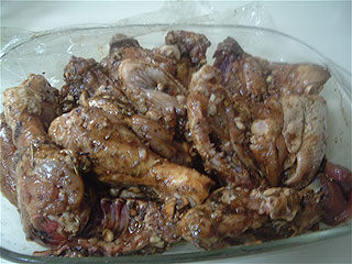 Marinating the chicken