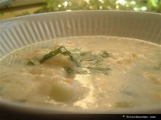 Corn Soup with Cornmeal Dumplings