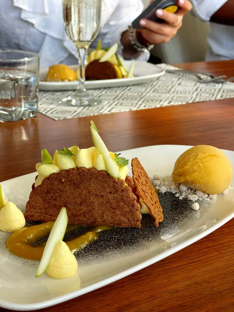 Hyatt Trinidad dessert menu - Mango Cheesecake